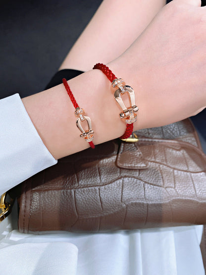 [Royal Jewellery]FORCE 10 HALF DIAMOND PINK GOLD RED CORDERI LARGE AND MEDIUM MODEL
