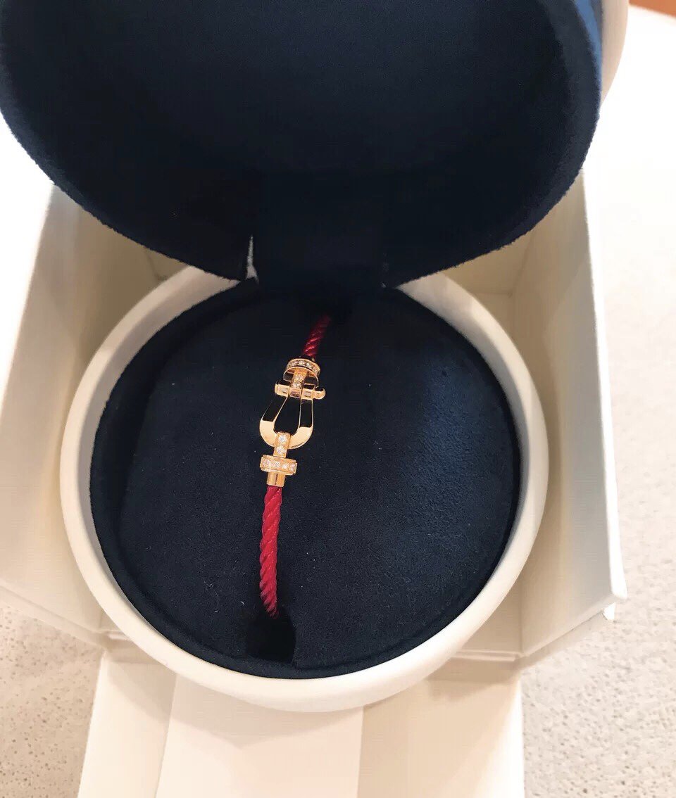 [Royal Jewellery]FORCE 10 HALF DIAMOND PINK GOLD RED CORDERI LARGE AND MEDIUM MODEL