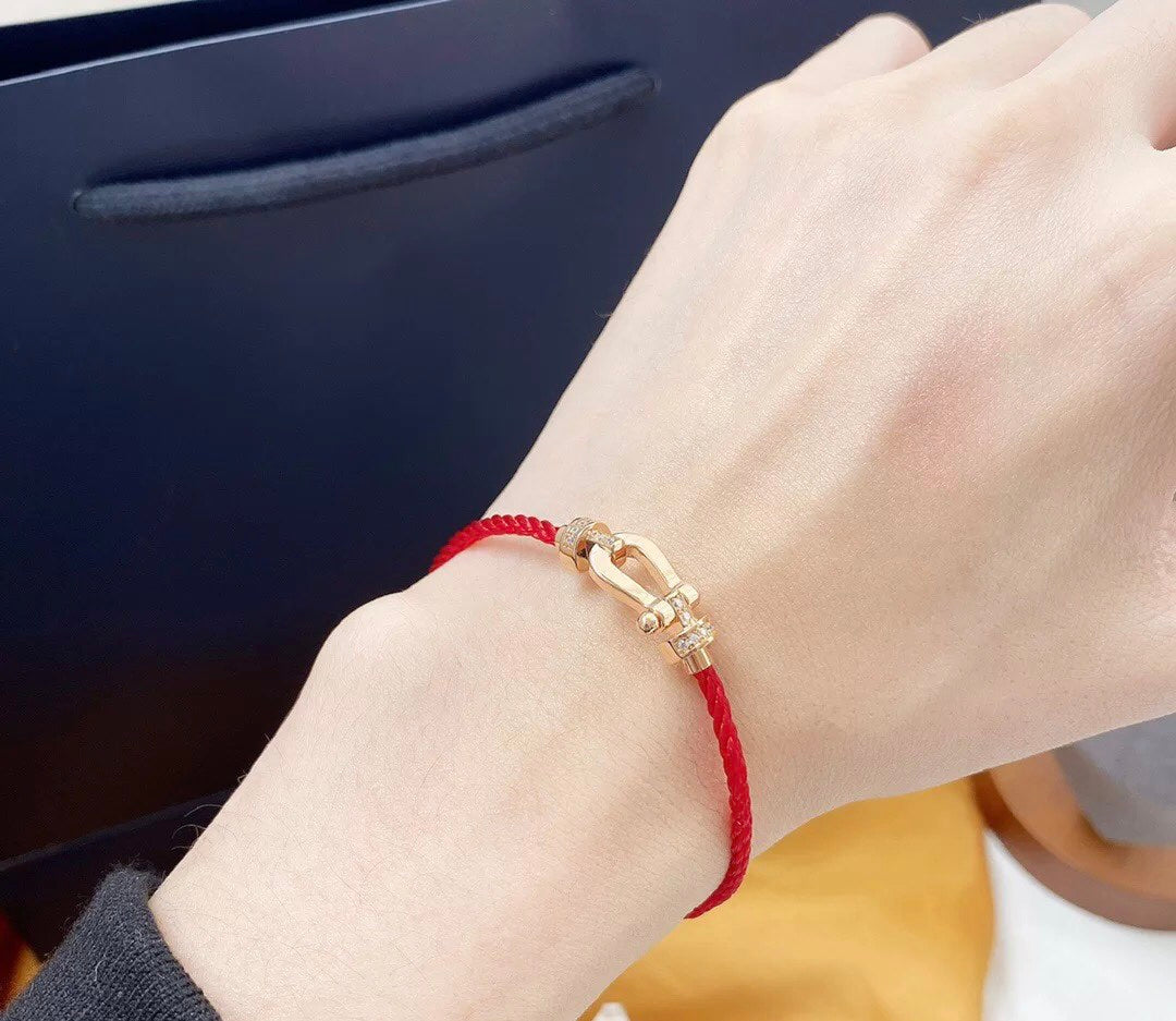 [Royal Jewellery]FORCE 10 HALF DIAMOND PINK GOLD RED CORDERI LARGE AND MEDIUM MODEL