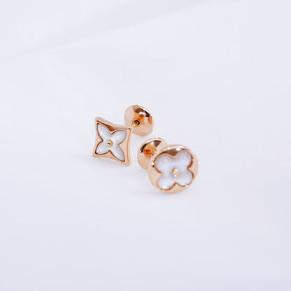 [Royal Jewellery]STAR AND SUN PINK GOLD MOP STUD EARRINGS