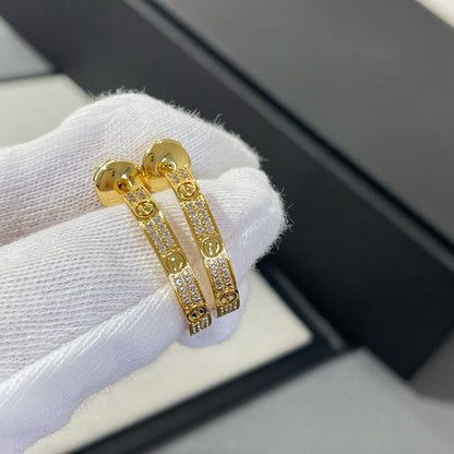 [Royal Jewellery]LOVE DIAMOND GOLD HOOP EARRINGS