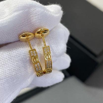 [Royal Jewellery]LOVE DIAMOND GOLD HOOP EARRINGS
