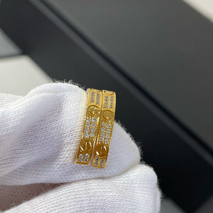 [Royal Jewellery]LOVE DIAMOND GOLD HOOP EARRINGS