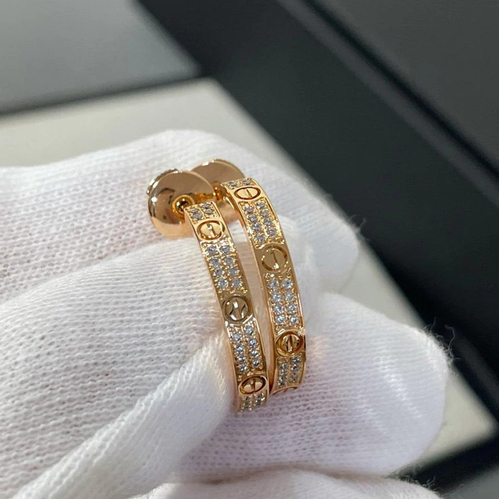 [Royal] LOVE EARRINGS 3.6MM DIAMOND PAVED
