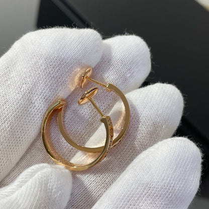 [Royal Jewellery]LOVE DIAMOND PINK GOLD HOOP EARRINGS