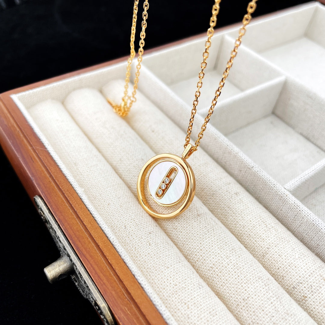 [Royal]LUCKY MOVE MOP PINK GOLD NECKLACE