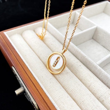 [Royal]LUCKY MOVE MOP PINK GOLD NECKLACE