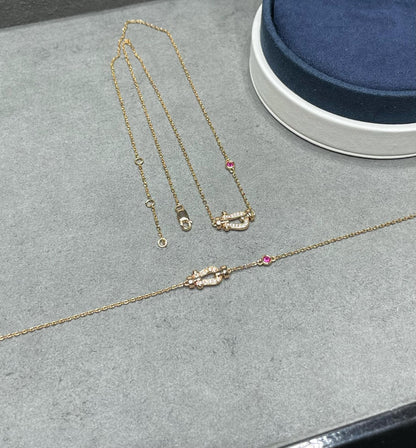 [Royal Jewellery]FORCE 10 DIAMOND PINK GOLD NECKLACE