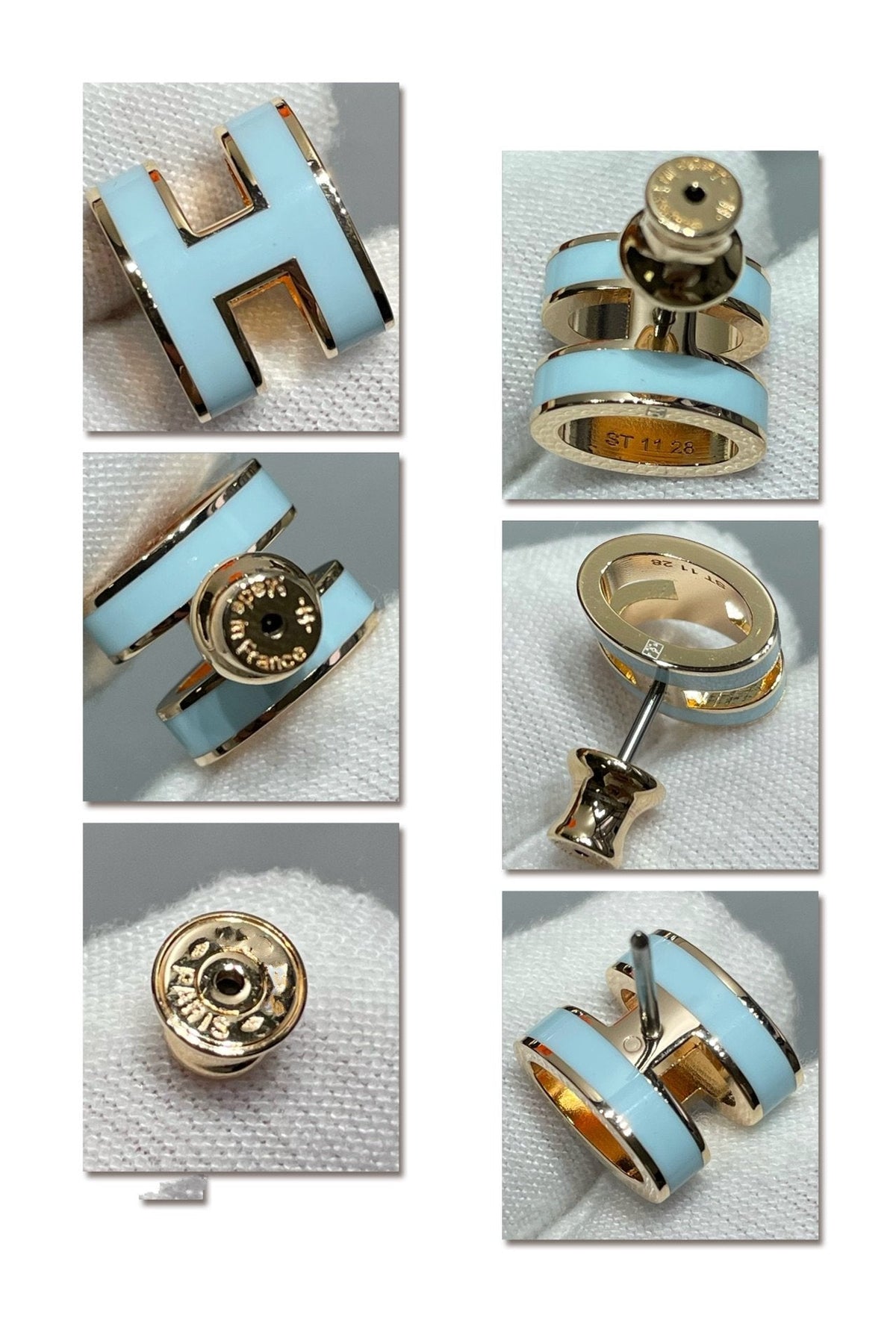[Royal Jewellery]POP H SKY BLUE STUD EARRINGS