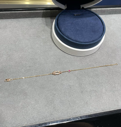 [Royal Jewellery]FORCE 10 DIAMOND CHAIN LINK PINK GOLD BRACELET