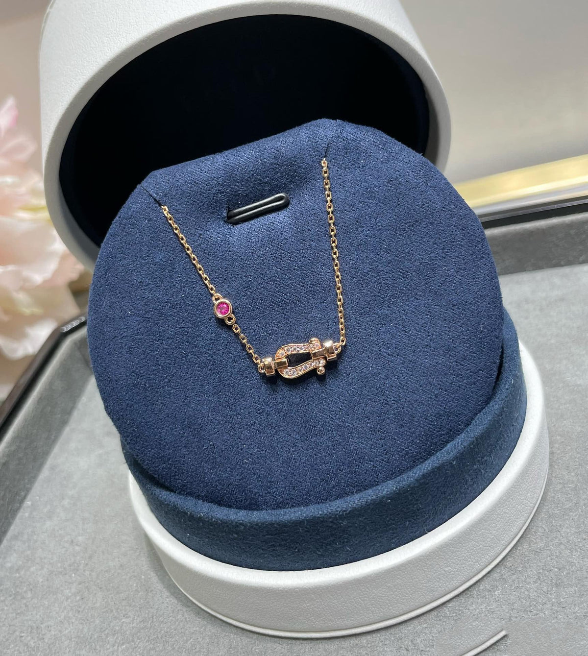 [Royal Jewellery]FORCE 10 DIAMOND CHAIN LINK PINK GOLD BRACELET