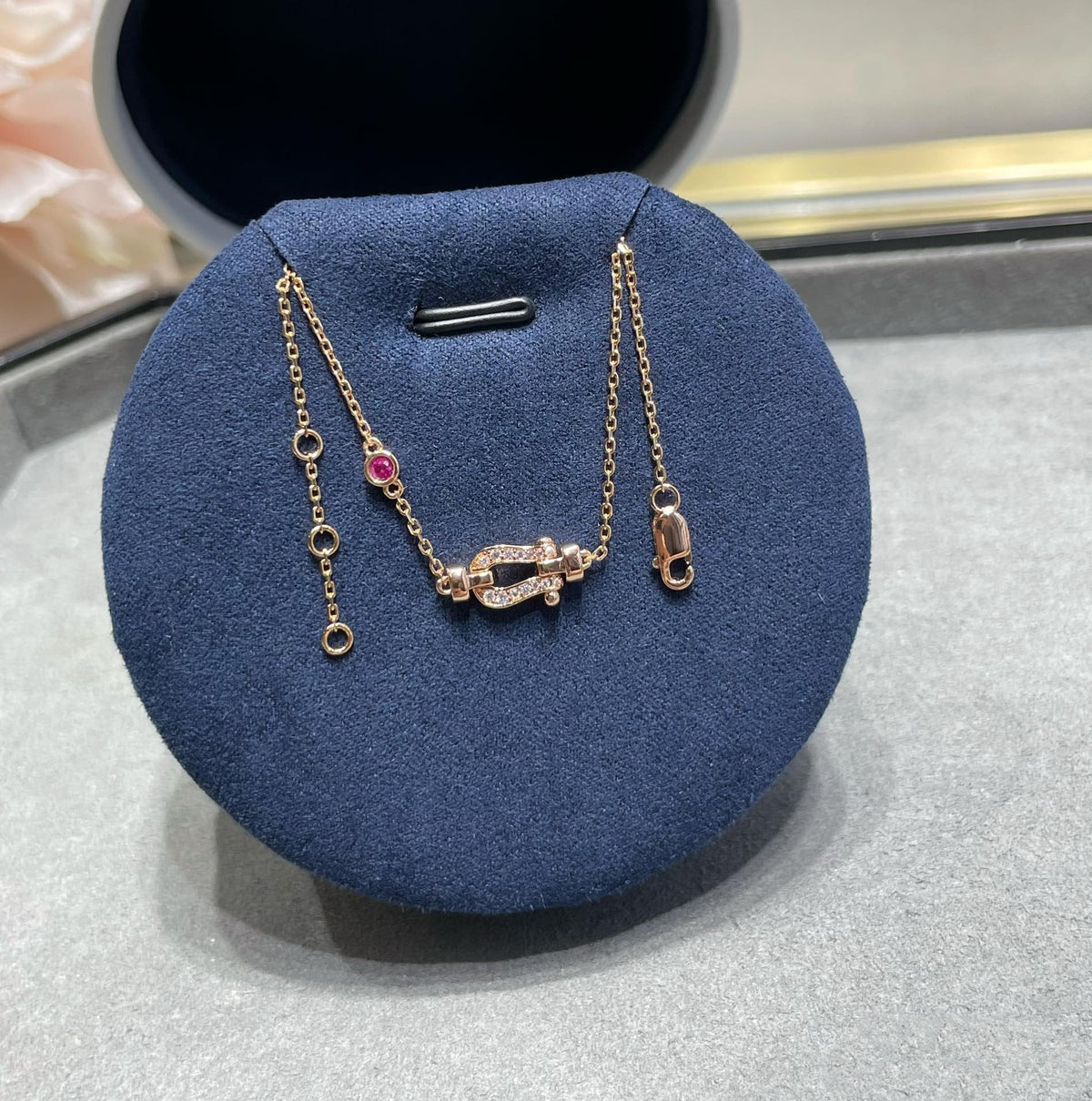 [Royal Jewellery]FORCE 10 DIAMOND CHAIN LINK PINK GOLD BRACELET