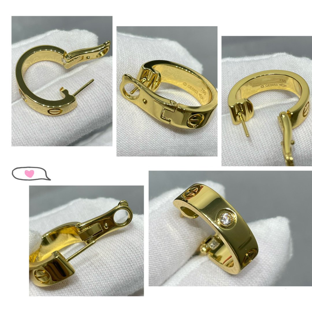 [Royal Jewellery]LOVE 5.5MM 1 DIAMOND EARRINGS