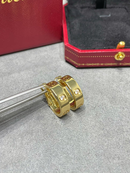 [Royal Jewellery]LOVE 5.5MM 1 DIAMOND EARRINGS