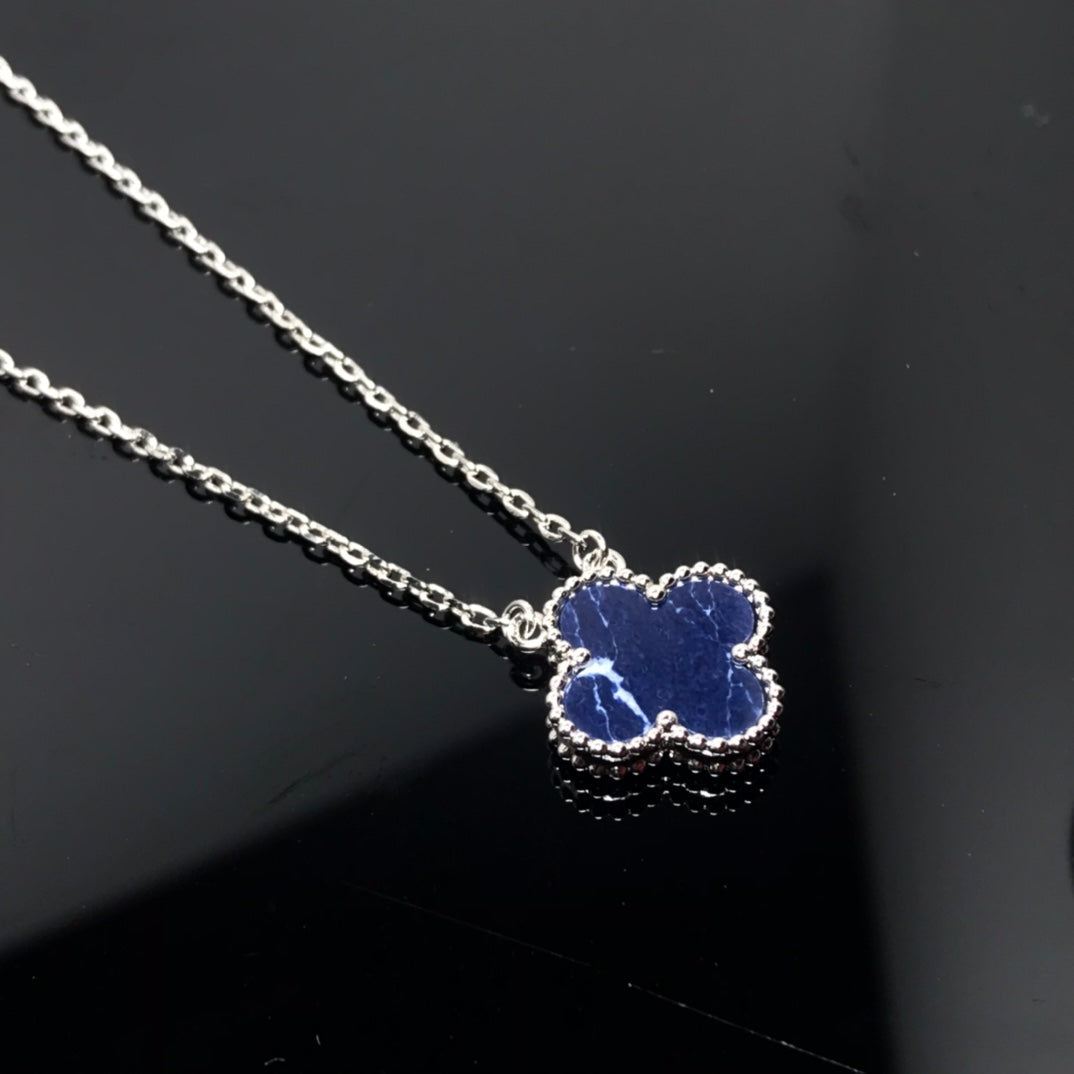 [Royal Jewellery]CLOVER PIETERSITE SILVER LONG NECKLACE