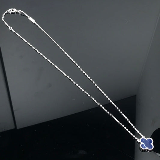 [Royal Jewellery]CLOVER PIETERSITE SILVER LONG NECKLACE