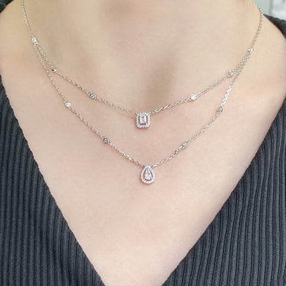 [Royal]MY TWIN 2 ROW DIAMOND NECKLACE
