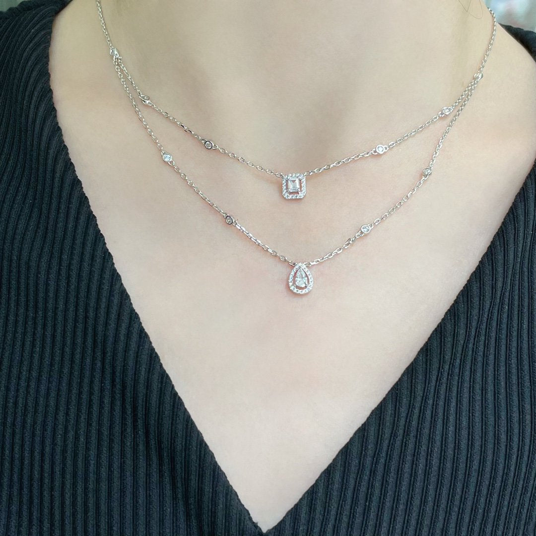 [Royal]MY TWIN 2 ROW DIAMOND NECKLACE