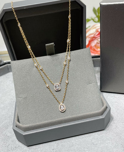 [Royal]MY TWIN 2 ROW DIAMOND NECKLACE