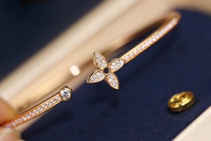 [Royal Jewellery]IDYLLE PINK GOLD OPEN BRACELET DIAMOND PAVED
