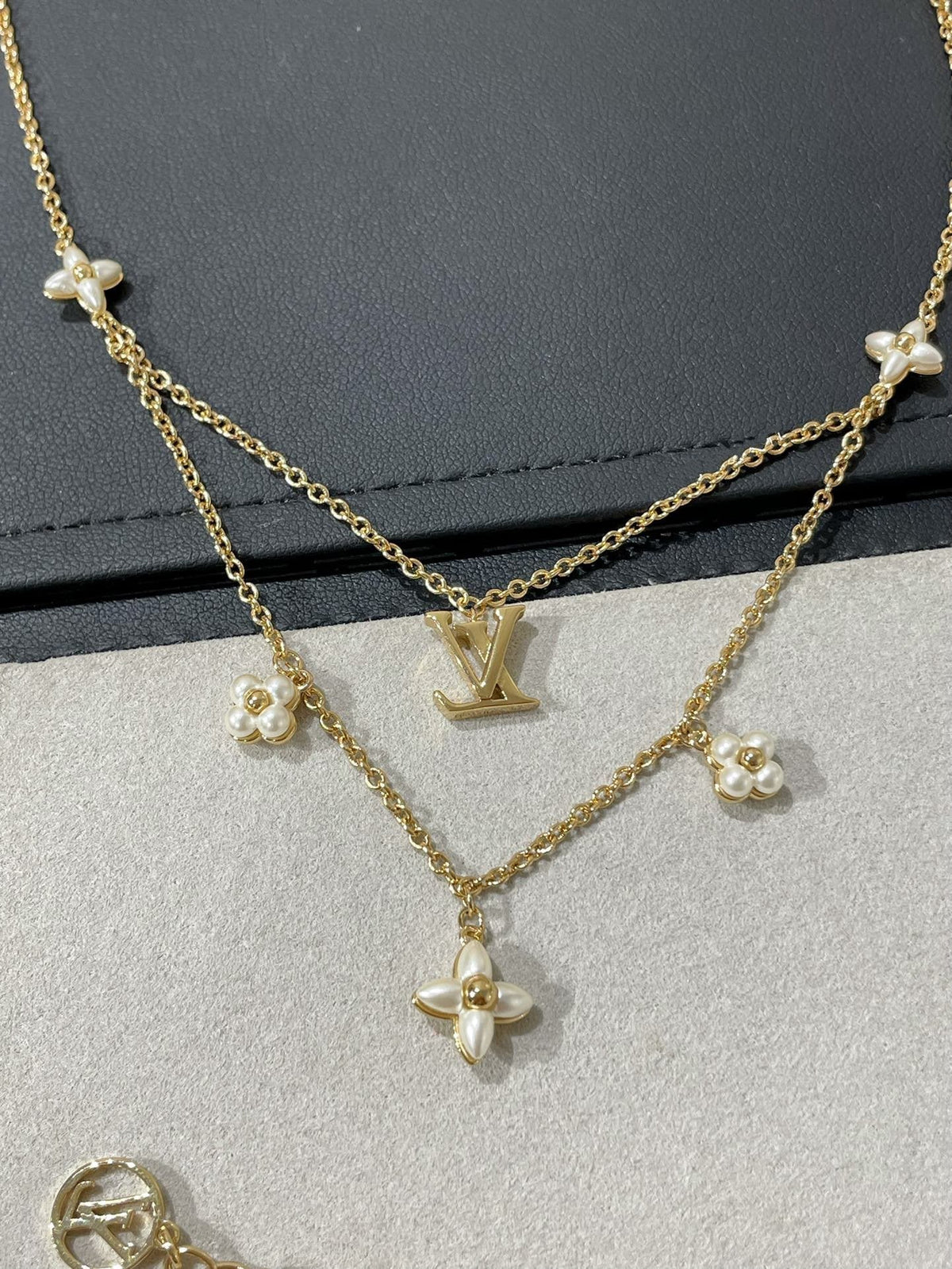 [Royal Jewellery]FLOWERGRAM GOLD MOP DOUBLE ROW NECKLACE
