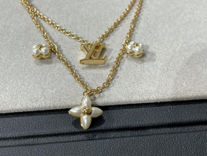 [Royal Jewellery]FLOWERGRAM GOLD MOP DOUBLE ROW NECKLACE