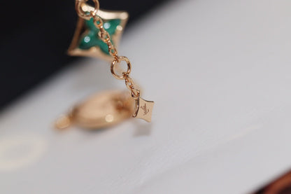 [Royal Jewellery]STAR AND SUN 4 MOTIF PINK GOLD MALACHITE BRACELET