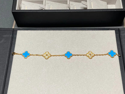 [Royal Jewellery] CLOVER 5 MOTIF BLUE AGATE BRACELET COLLECTION