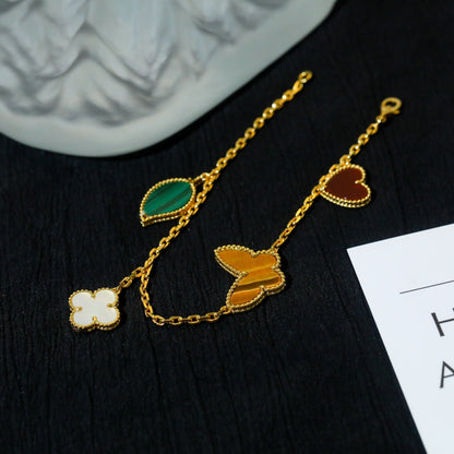 [Royal Jewellery]LUCKY SPRING 5 MOTIF GOLD BRACELET