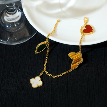 [Royal Jewellery]LUCKY SPRING 5 MOTIF GOLD BRACELET
