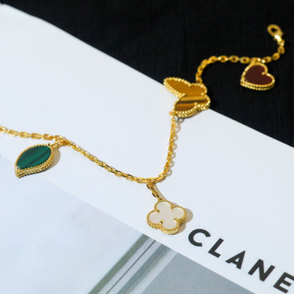 [Royal Jewellery]LUCKY SPRING 5 MOTIF GOLD BRACELET
