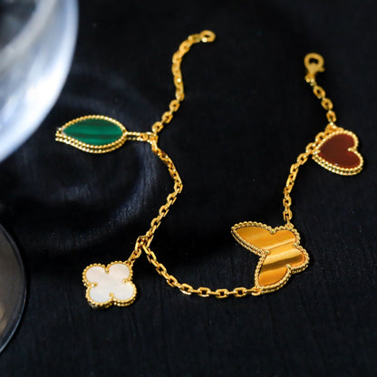 [Royal Jewellery]LUCKY SPRING 5 MOTIF GOLD BRACELET