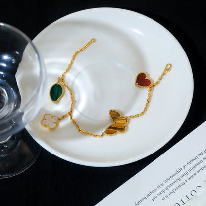 [Royal Jewellery]LUCKY SPRING 5 MOTIF GOLD BRACELET