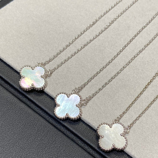 [Royal Jewellery]CLOVER MEDIUM SILVER WHITE MOP NECKLACE