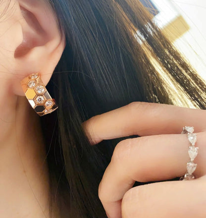 [Royal Jewellery]BEE LOVE DIAMOND HOOP EARRINGS