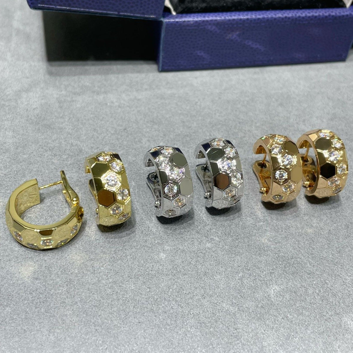 [Royal Jewellery]BEE LOVE DIAMOND HOOP EARRINGS