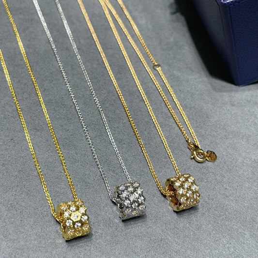 [Royal Jewellery]BEE LOVE DIAMOND PAVED 3 ROW NECKLACE