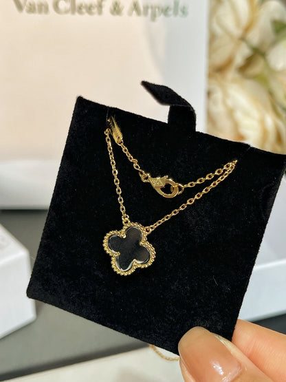 [Royal Jewellery]CLOVER ROCK CRYSTAL ROSE GOLD NECKLACE