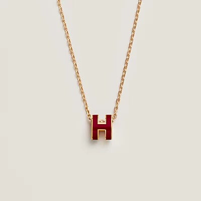 [Royal Jewellery]HM CLIC RED ENAMEL GOLD NECKLACE