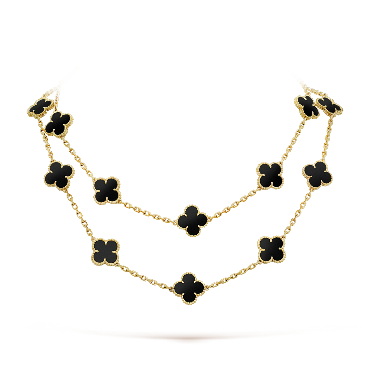 [Royal Jewellery]CLOVER 20 MOTIFS ONYX NECKLACE