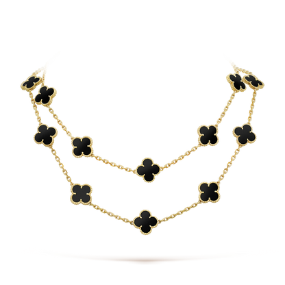 [Royal Jewellery]CLOVER 20 MOTIFS ONYX NECKLACE