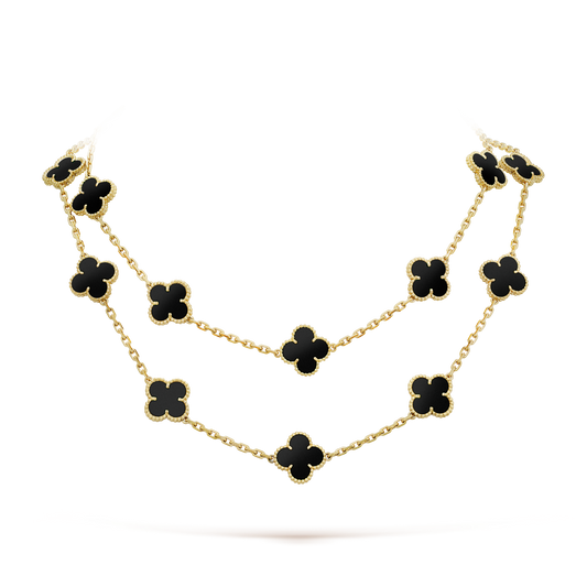 [Royal Jewellery]CLOVER 20 MOTIFS ONYX NECKLACE