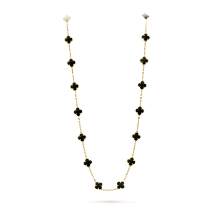 [Royal Jewellery]CLOVER 20 MOTIFS ONYX NECKLACE