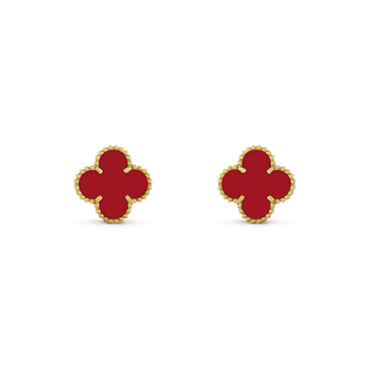 [Royal Jewellery]CLOVER MINI 9.5MM CARNELIAN EARRINGS
