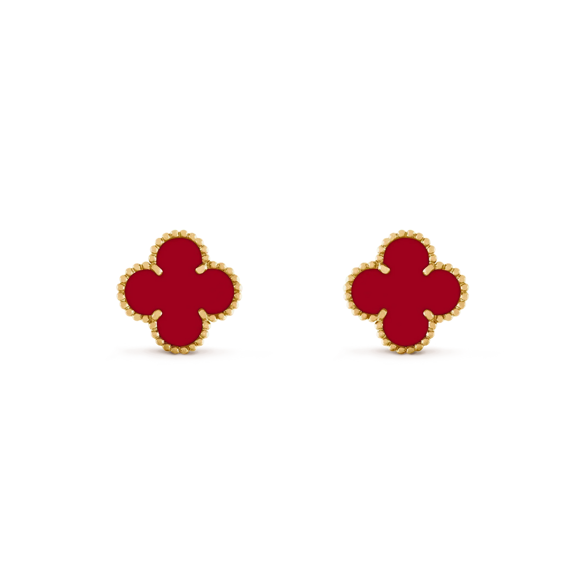 [Royal Jewellery]CLOVER MEDIUM 1 MOTIFS CARNELIAN  EARRINGS
