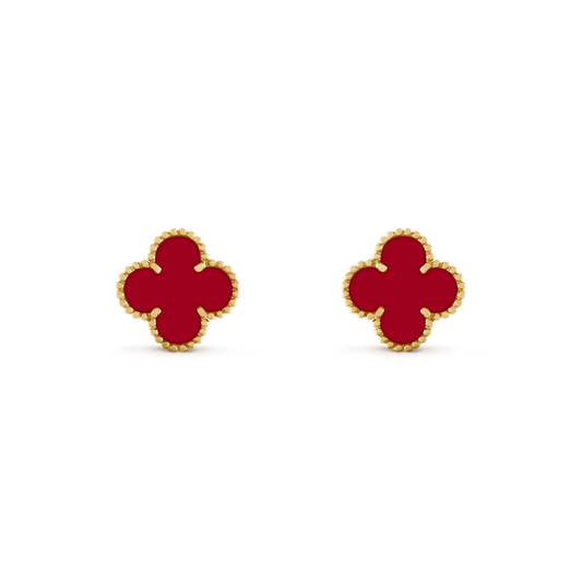 [Royal Jewellery]CLOVER MEDIUM 1 MOTIFS CARNELIAN  EARRINGS