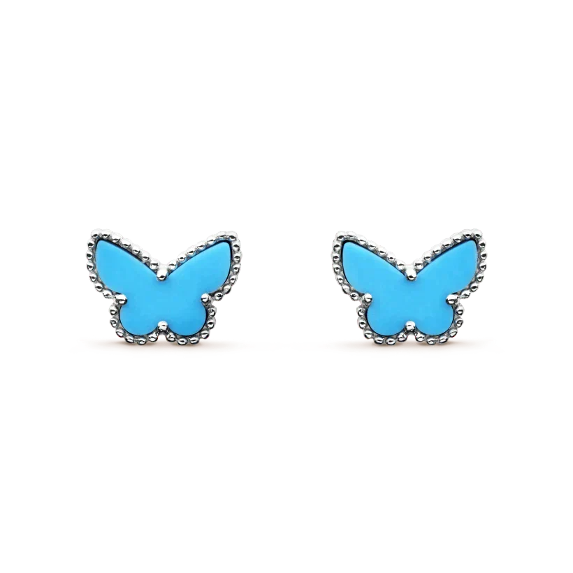 [Royal Jewellery]BUTTERFLY TURQUOISE EARRINGS SILVER