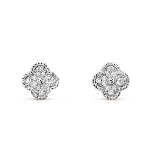 [Royal Jewellery]CLOVER MINI DIAMOND STUD EARRINGS