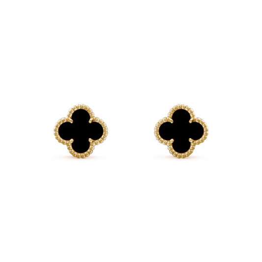[Royal Jewellery]CLOVER MINI 9.5MM BLACK MOP EARRINGS