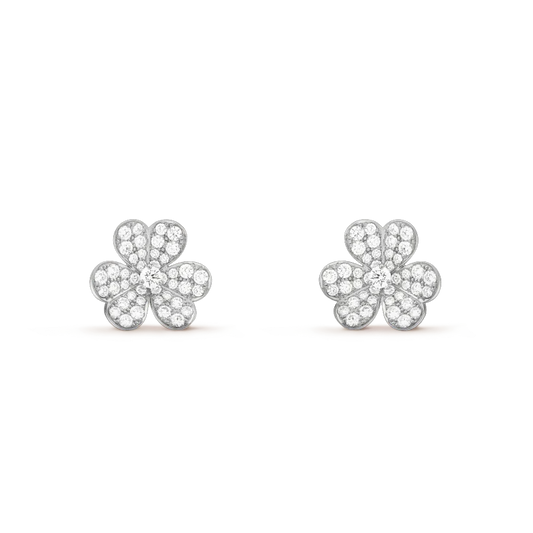 [Royal Jewellery]CLOVER COMOS DIAMOND EARRINGS SILVER